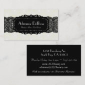 Faux Cream Black Lace Frans  Visitekaartje (Voorkant / Achterkant)