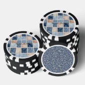 Faux Cream Denim Blue Jean Glitter Poker Chips (Opstapeling)