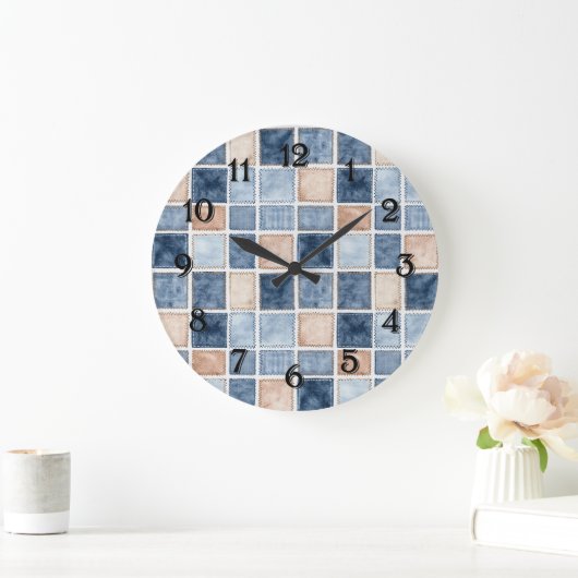 Faux Cream Denim Blue Jean Grote Klok (Huis)