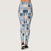 Faux Cream Denim Blue Jean Leggings (Achterkant)