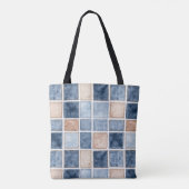 Faux Cream Denim Blue Jean Tote Bag (Achterkant)