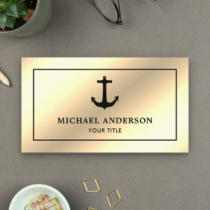 Faux Cream Gold Foil - zwart, anker Visitekaartje