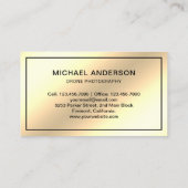 Faux Cream Gold Folie Moderne drone fotografie Visitekaartje (Achterkant)