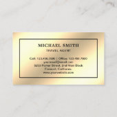Faux Cream Gold Folie Taj Mahal Reisagent Visitekaartje (Achterkant)