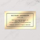 Faux Cream Gold Folie Zwart Nautisch Anker Visitekaartje (Achterkant)