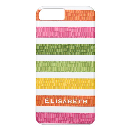 Faux Croc Bright Stripe Case-Mate iPhone Case (Achterkant)
