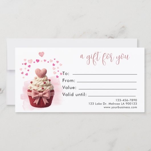 Faux Crochet Coquette Cupcake Gift Certificate (Achterkant)