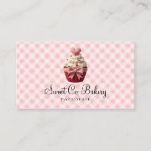 Faux Crochet Love Cupcake Bakery Business Card Visitekaartje (Voorkant)