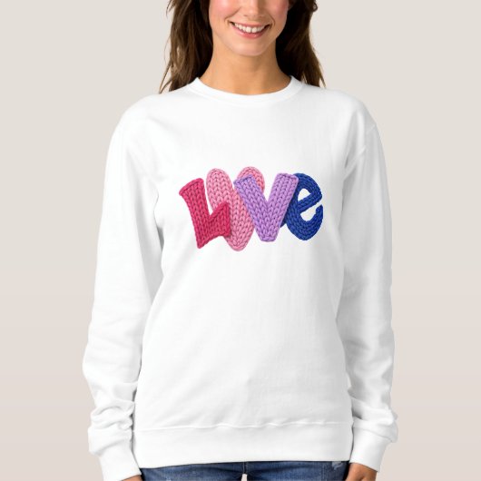 Faux Crochet Love Design Sweatshirt (Voorkant)