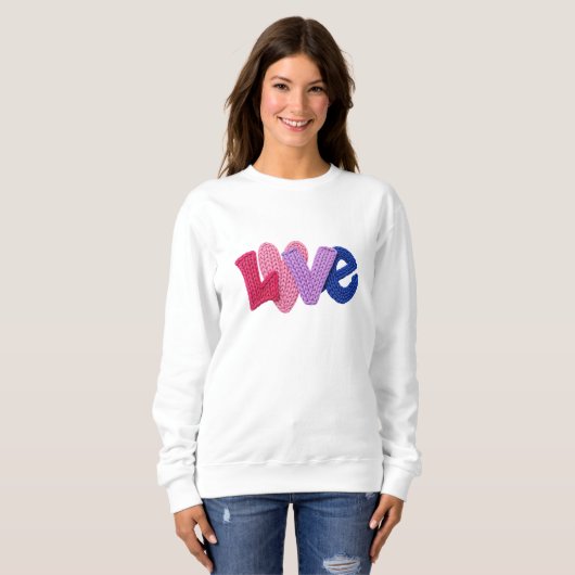 Faux Crochet Love Design Sweatshirt (Voorkant volledig)