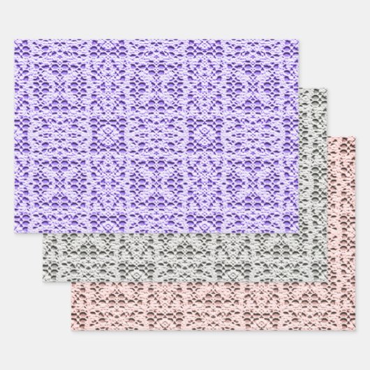 Faux Crochet Squares Collectie Inpakpapier Vel (Set)