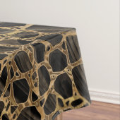Faux Crocodile Black Liquid Marble and gold Tafelkleed (Voorbeeld)