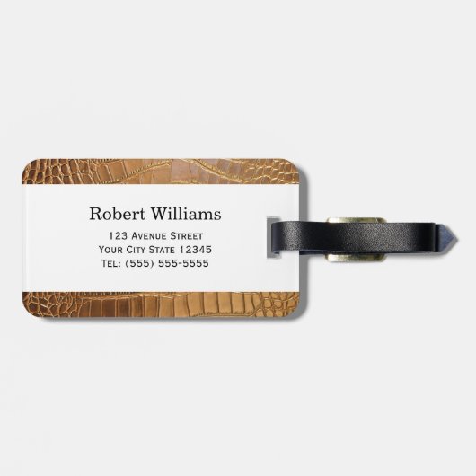 Faux Crocodile Leather Animal Skin Pattern Bagagelabel (Achterkant horizontaal)