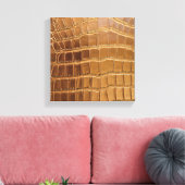 Faux Crocodile Leather Animal Skin Pattern Canvas Afdruk (Insitu (Woonkamer))