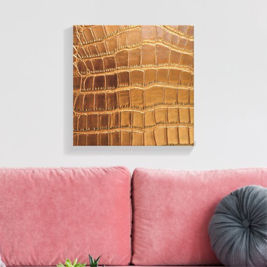 Faux Crocodile Leather Animal Skin Pattern Canvas Afdruk (Insitu (Woonkamer))