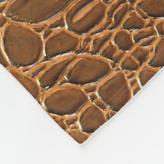 Faux Crocodile Leather Animal Skin Pattern Fleece Deken (Hoek)
