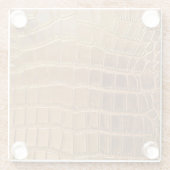 Faux Crocodile Leather Animal Skin Pattern Glazen Onderzetter (Achterkant)