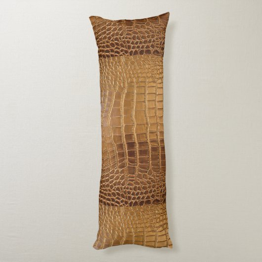 Faux Crocodile Leather Animal Skin Pattern Lichaamskussen (Achterkant (Verticaal))