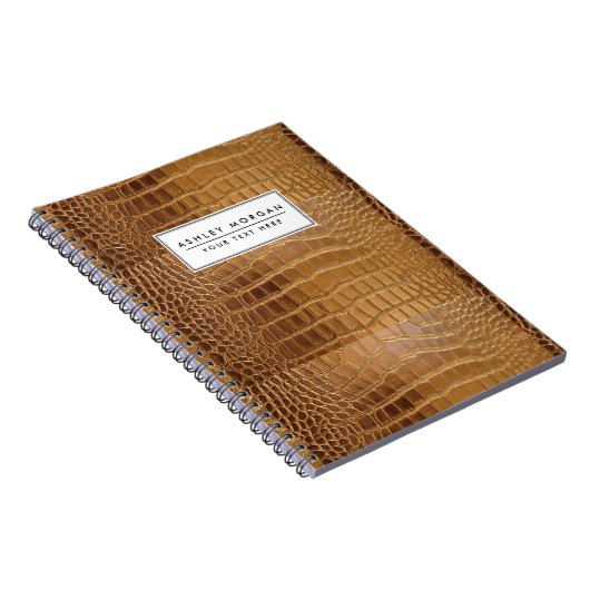 Faux Crocodile Leather Animal Skin Pattern Notitieboek (Rechterzijde)