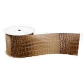 Faux Crocodile Leather Animal Skin Pattern Satijnen Lint (Spoel)