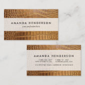 Faux Crocodile Leather Animal Skin Pattern Visitekaartje (Voorkant / Achterkant)