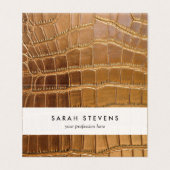 Faux Crocodile Leather Animal Skin Pattern Visitekaartje (Buitenkant ongevouwen)