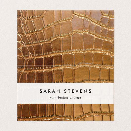 Faux Crocodile Leather Animal Skin Pattern Visitekaartje (Buitenkant ongevouwen)