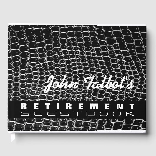 Faux Crocodile Skin Custom Pensioen Gastboek Gastenboek (Voorkant)