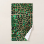 Faux Crocodile texture Malachite and gold Bad Handdoek (Handdoek)