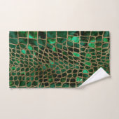 Faux Crocodile texture Malachite and gold Bad Handdoek (Handdoek)