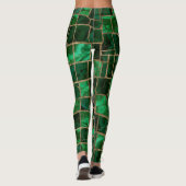 Faux Crocodile texture Malachite and gold Leggings (Achterkant)