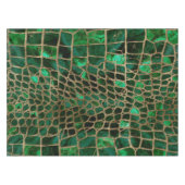 Faux Crocodile texture Malachite and gold Tafelkleed (Voorkant (Horizontaal))