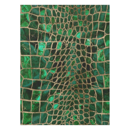 Faux Crocodile texture Malachite and gold Tafelkleed (Voorkant)
