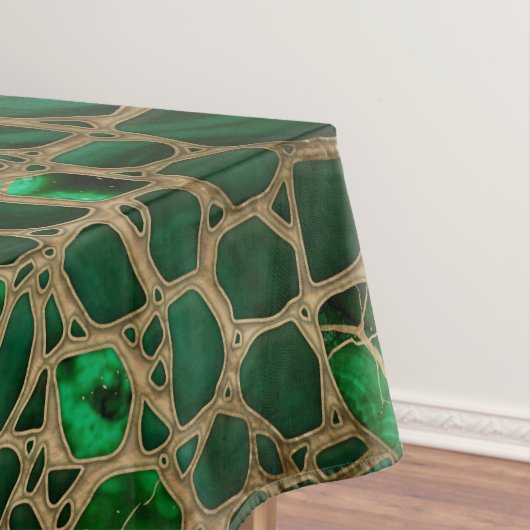 Faux Crocodile texture Malachite and gold Tafelkleed (Voorbeeld)