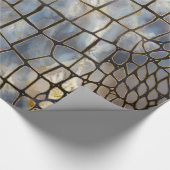 Faux Crocodile texture marmer and gold Cadeaupapier (Hoek)