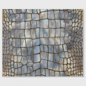 Faux Crocodile texture marmer and gold Cadeaupapier (Vlak)