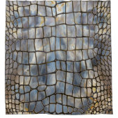 Faux Crocodile texture marmer and gold Douchegordijn (Voorkant)
