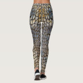 Faux Crocodile texture marmer and gold Leggings (Achterkant)