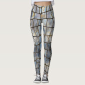 Faux Crocodile texture marmer and gold Leggings (Voorkant)