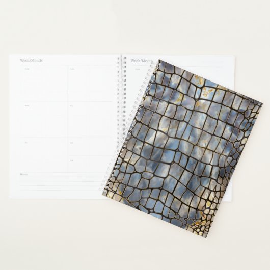 Faux Crocodile texture marmer and gold Planner (Display)