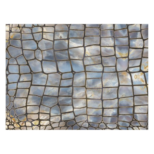 Faux Crocodile texture marmer and gold Tafelkleed (Voorkant (Horizontaal))