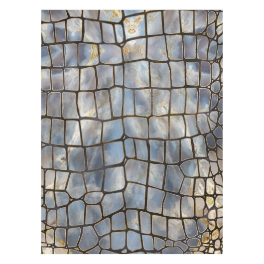 Faux Crocodile texture marmer and gold Tafelkleed (Voorkant)