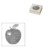 Faux Cross Stitch Apple Stamp Rubberstempel (Gestempeld)