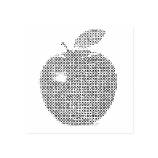 Faux Cross Stitch Apple Stamp Rubberstempel (Afrduk)