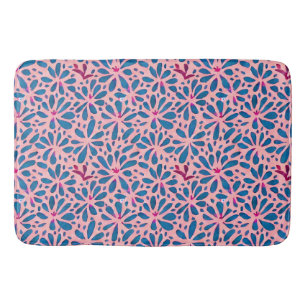 Faux Cutout Pink Blue Folk-kunst geïnspireerd Badmat