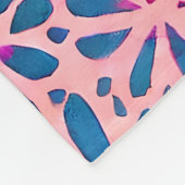 Faux Cutout Pink Blue Folk-kunst geïnspireerd Fleece Deken (Hoek)