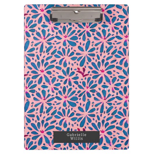 Faux Cutouts Waterverf Boho Folk Art geïnspireerd Klembord (Voorkant)