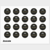 Faux Damions en Gold Afstuderen Pet 2b Ronde Sticker (Vel)