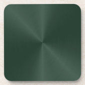 Faux Dark Green Metallic look Bier Onderzetter (Voorkant)