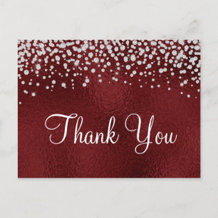Faux Dark Red Folie Diamond Confetti Briefkaart